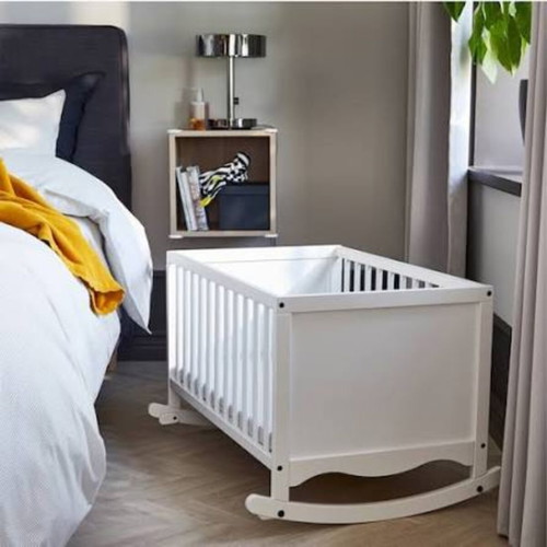 IKEA Solgul Wooden Cradle with Mattress 50x80, Like New