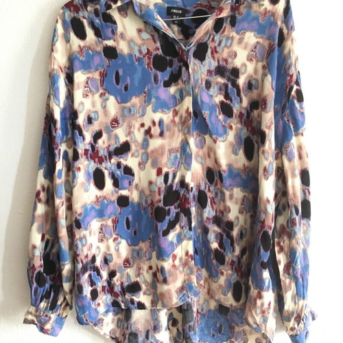 Jensen retro vintage colourful viscose shirt XL