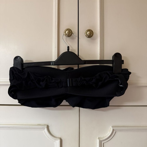 Zara black strapless bikini top with ruffles new