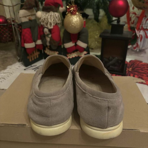 Men's suede summer loafers used, gray, size 46