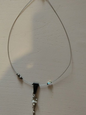 Necklace used, black and silver