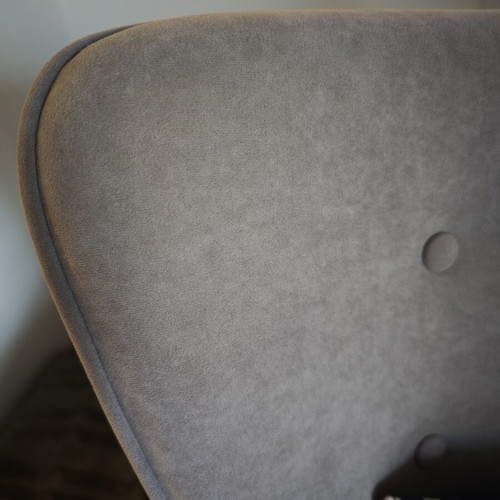 Armchair, stool and cushion set like new, beige fabric