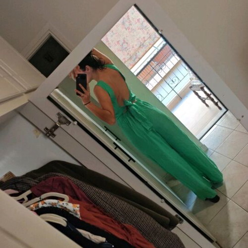 Regalinas green one-piece jumpsuit like new, backless