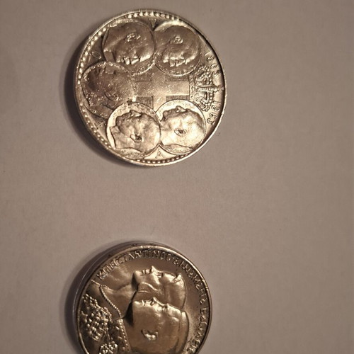 Greek Silver Commemorative Coins set like new, 30 Drachmas