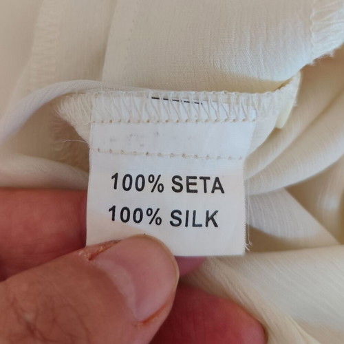 Donna silk semi-transparent cream shirt XL