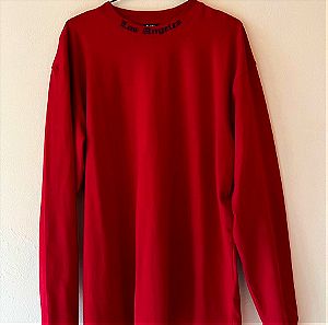 Κόκκινη μακρυμάνικη μπλούζα M μέγεθος 100% βαμβάκι