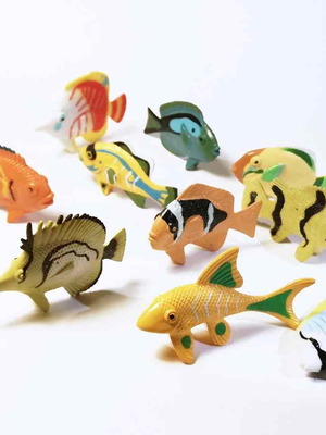 Fish figures used, pack of 11 plastic toys