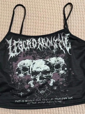 Skull t shirt new, black with adjusted straps