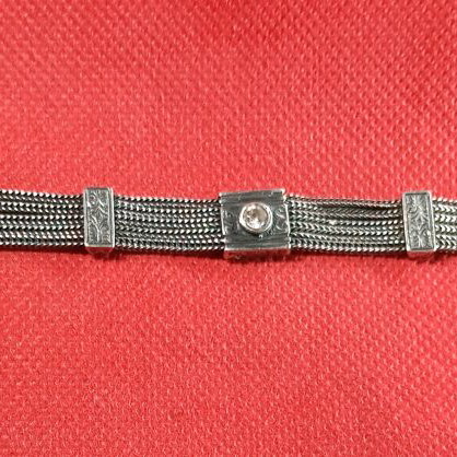 Antique silver bracelet Ottoman period with precious stone like new
