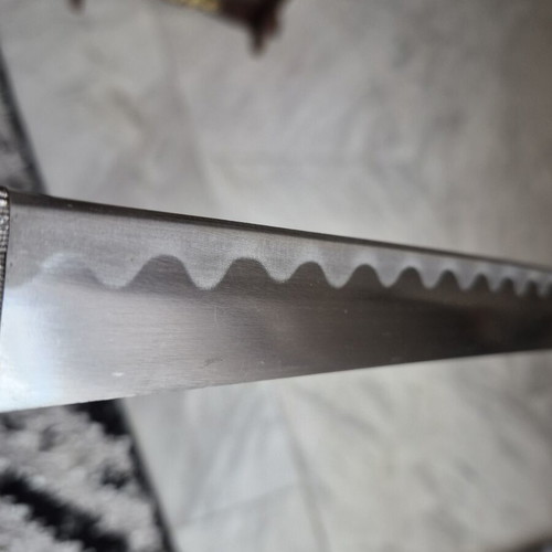 White Katana decorative sword like new with wooden stand