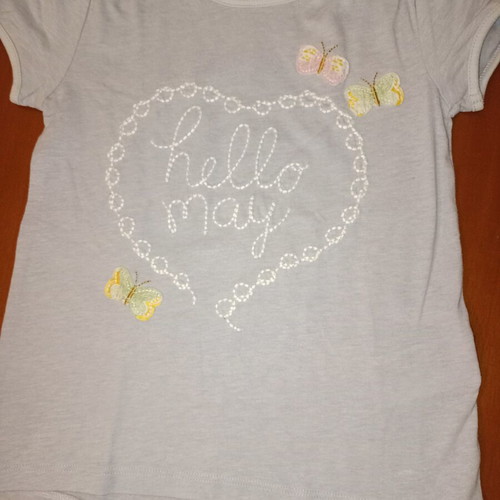 H&M Hello May children's T-shirt used, size 98/104, butterfly design