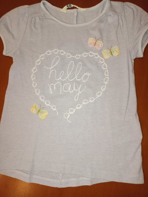 H&M Hello May children's T-shirt used, size 98/104, butterfly design