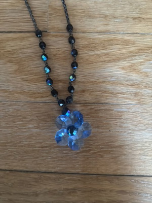 Vogline Paris necklace with crystals like new, blue