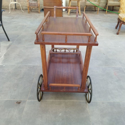 Bar trolley used, solid wood, dimensions 75x84