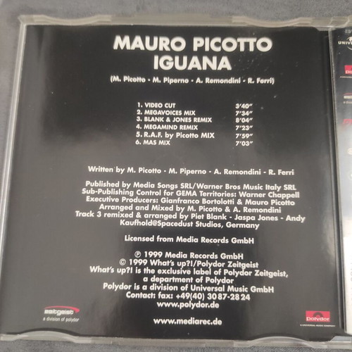 Mauro Picotto Iguana CD single used, electronic