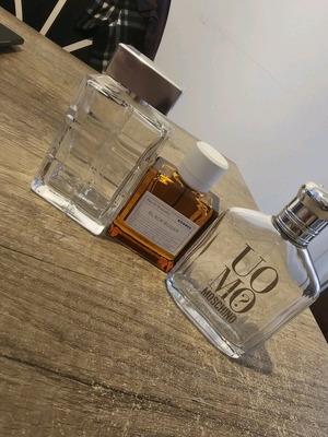 Perfume bottles used for Boss Moschino Korres collection empty