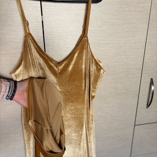 Velvet jumpsuit Glamorous like new, gold, size L