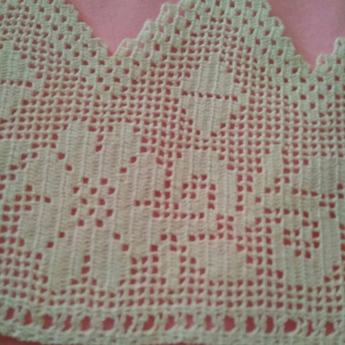 Handmade lace new, white crochet, 2m length, 13cm width