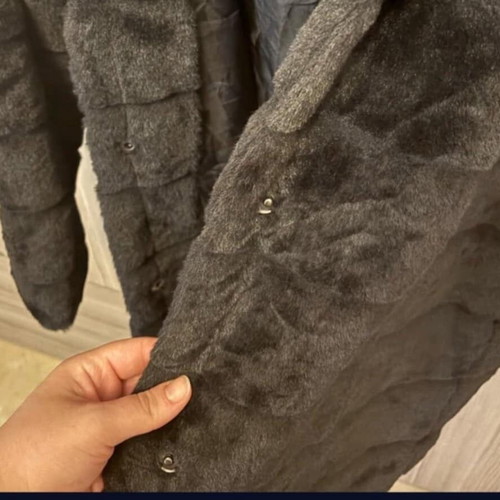 Synthetic women's fur coat like new, black, one size by Silia D