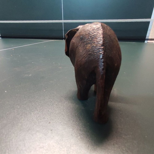 Wooden elephant figurine old used, height 9cm, length 13cm