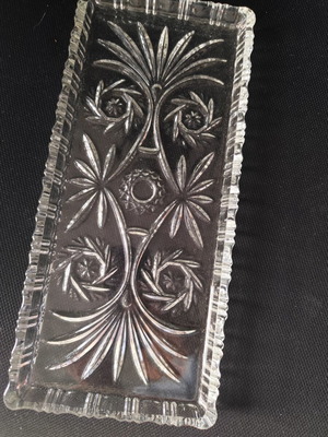 Vintage crystal rectangular serving platter