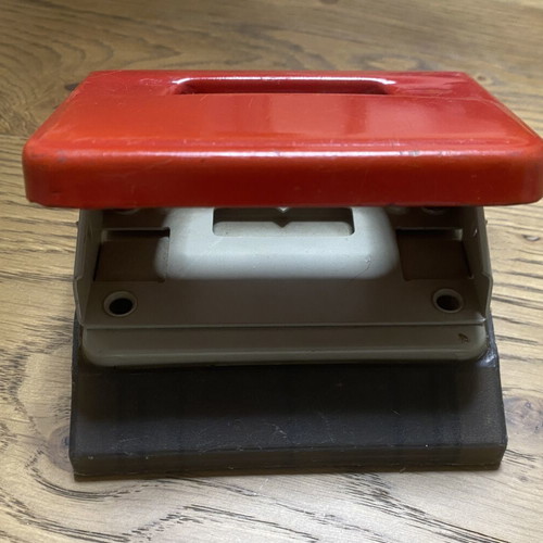 Leitz 5087 vintage hole puncher used, red and gray