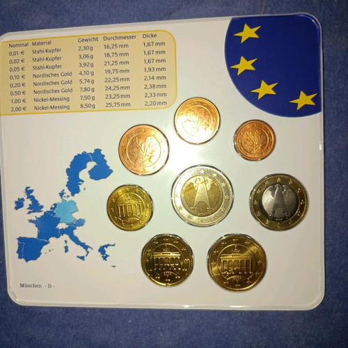 Germany Official Euro Set 2004 D Munich like new