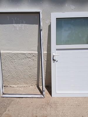 Exalco aluminum door with glass used