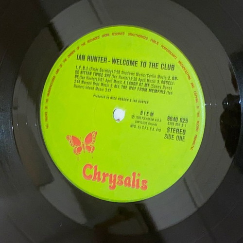 Ian Hunter Welcome To The Club Live rare double vinyl LP