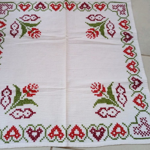 4 embroidery squares (together) handmade