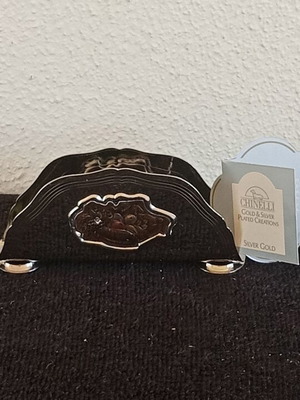 Ιταλική ανοξείδωτη πετσετοθήκη καινούργια με σχέδιο Chinelli 11x5,5 εκ.