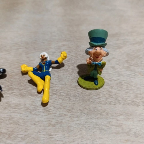 Superhero figures set of 3 used, including Spiderman and Woman