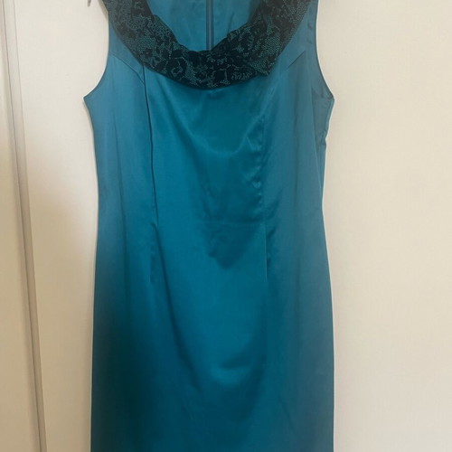 Handmade dress like new, winter, deep turquoise, size M