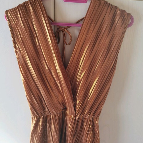 Shine women's long dress gold like new size M