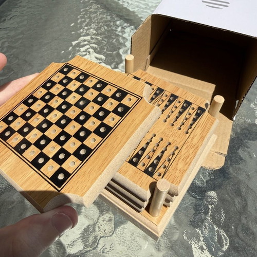 Wooden Coasters Board Game 4 in 1 new in box