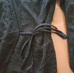 Next women's black wrap top new with belt and rhinestones, size UK 18