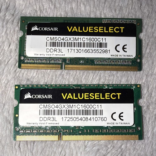 Corsair SO-DIMM DDR3L 1600MHz 2 x 4GB RAM like new