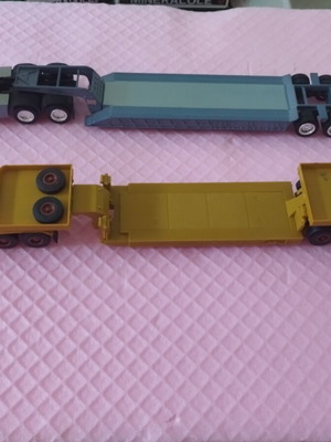 HO scale heavy vehicle transport trucks, metal and plastic