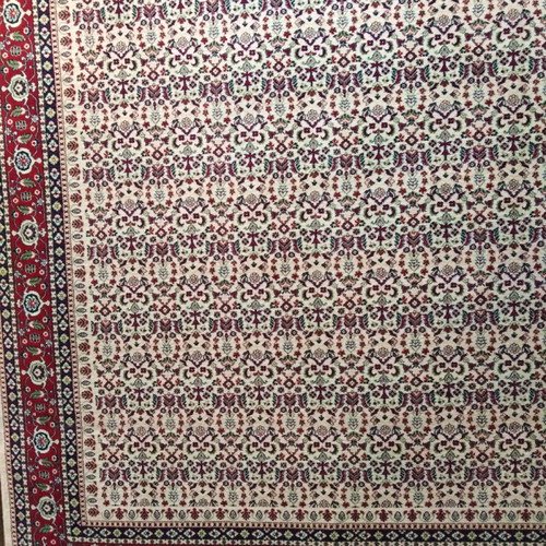 Biocarpets rug 2.50x3.00 new, ecru with repeating pattern
