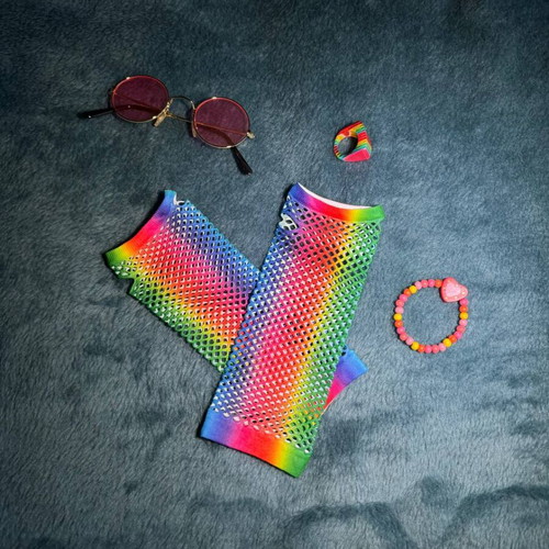 Rainbow Stuff gloves set like new, multicolored
