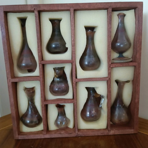 Collectible set of ancient glass vessel replicas like new