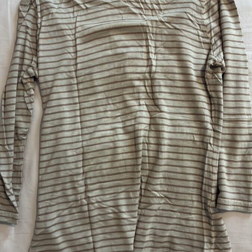 3/4 sleeve blouse, beige and brown