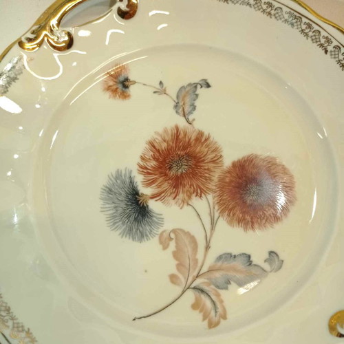 Furstenberg Germany plate with handles and floral design
