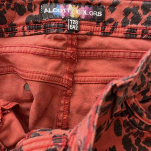 Alcott & Co Animal Print Red Jeans T28 Straight Leg Like New