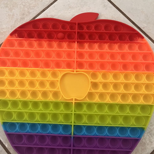 Jumbo Pop It Apple Rainbow Fidget Toy new