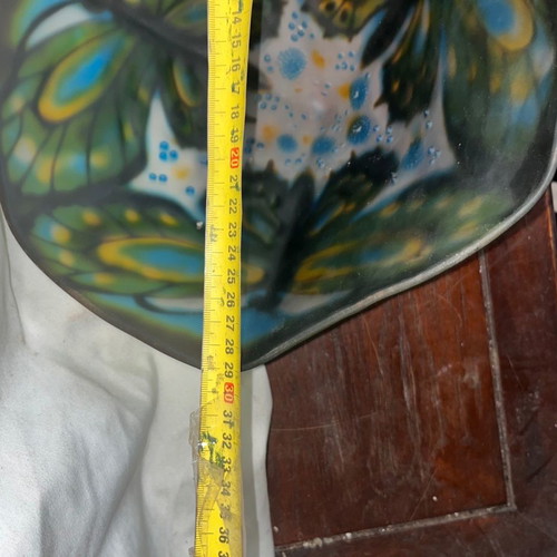 French handmade lamp shade with dragonflies, excellent condition