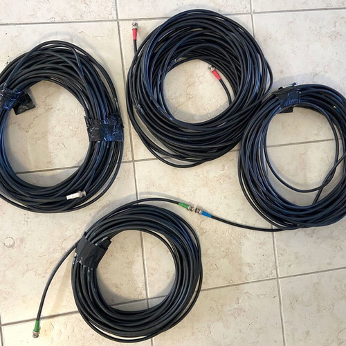 BNC cables used, set of four, colour coded RGB-W, approx. 15m