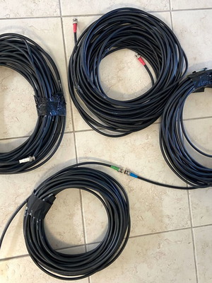 BNC cables used, set of four, colour coded RGB-W, approx. 15m