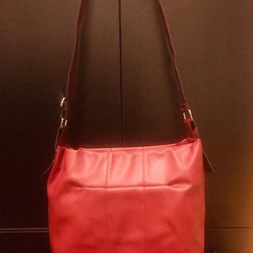 Red polyurethane crossbody bag used Divarese
