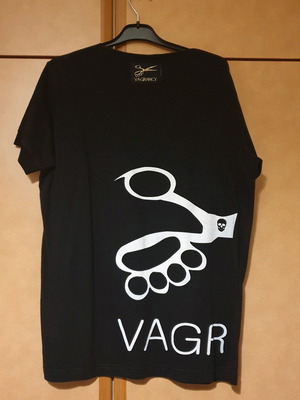 Vagrancy Big logo back black t-shirt like new, size S